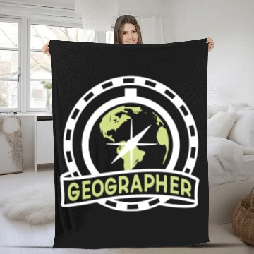Discover Geographer Teacher Geography Student Geographic Fleece Blankets