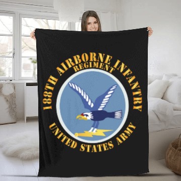 Discover Army 188th Airborne Infantry Regiment SSI X 300 Fleece Blankets