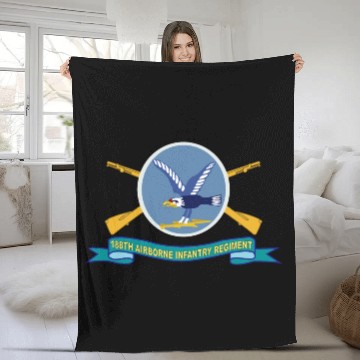 Discover Army 188th Airborne Infantry Regiment w Br SSI Rib Fleece Blankets