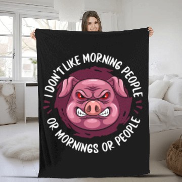 Discover Pig Farm Farmer Fleece Blankets