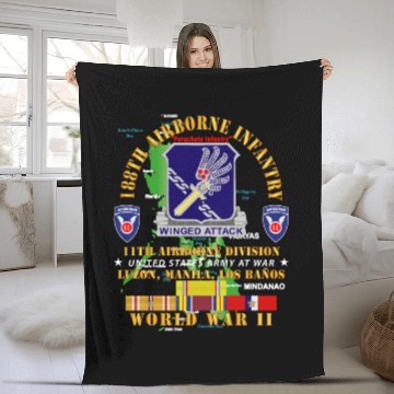 Discover Army 188th Airborne Infantry The Philippines WWII Fleece Blankets