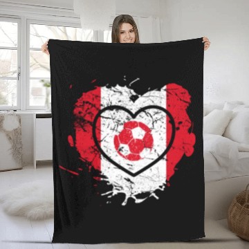 Discover I Love Peru, I Love Football Fleece Blankets
