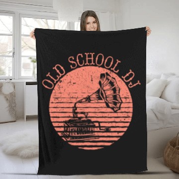 Discover Old School DJ Music Old School DJ Music gift inspi Fleece Blankets