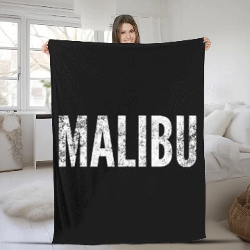 Discover Malibu T Beach Surfing Malibu California Fleece Blankets