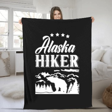Discover Alaska Hiker Hike Hiking Nature Fleece Blankets