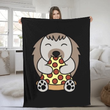 Discover Hedgehog Pizza Lover Fleece Blankets