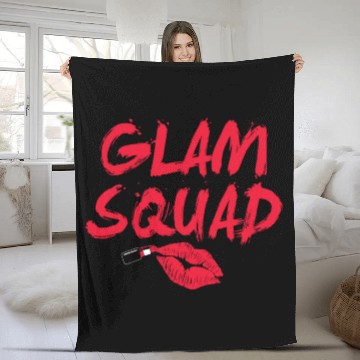 Discover Glam Squad Funny Makeup Cheer Fleece Blankets