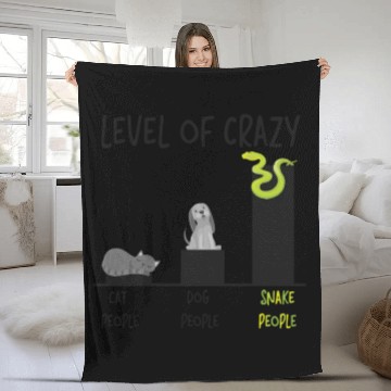 Discover Snake Serpent Level Of Crazy Cat Fleece Blankets