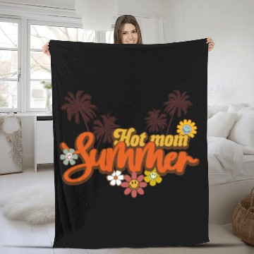 Discover Hot Mom Summer Face Fleece Blankets