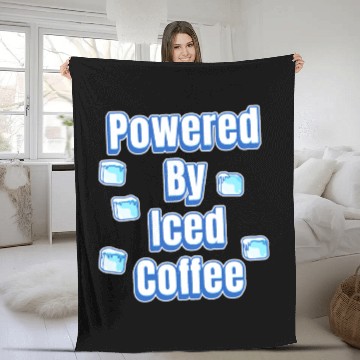 Discover Powered By Iced Coffee Fleece Blankets