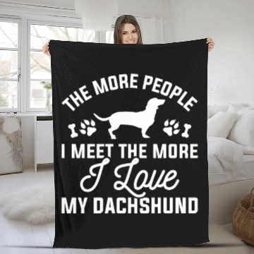 Discover I Love My Dachshund Fleece Blankets