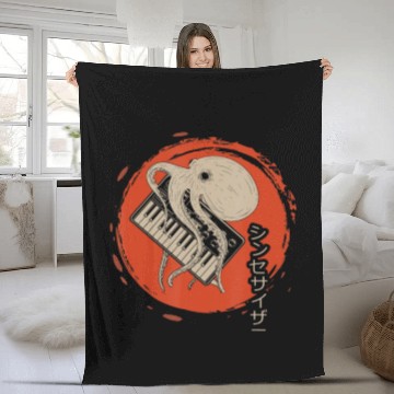 Discover Calligraphy Analog Synthesizer Octopus Synth Music Fleece Blankets