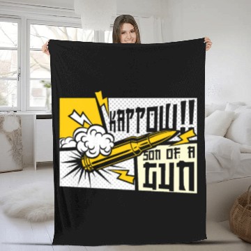 Discover Kappow Bullets Gun Explosion Big bang Aesthetic Fleece Blankets