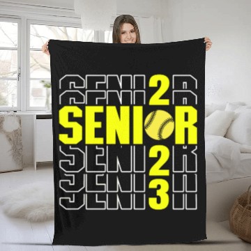 Discover Class of 2023 Softball Senior Back to School Fleece Blankets