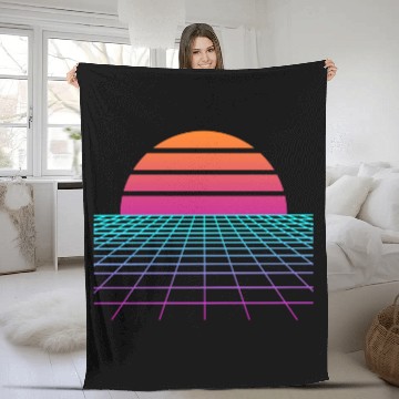 Discover Synthwave Sunset Painter Gift Fleece Blankets