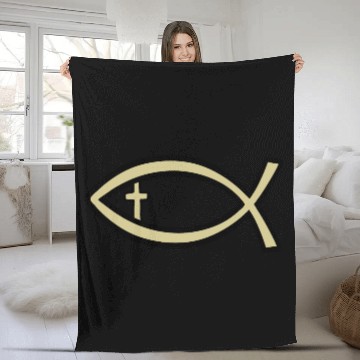 Discover Fish / Christian Fish Fleece Blankets
