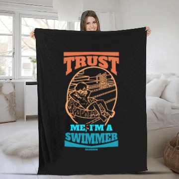 Discover Swimming lifeguard swimming course outdoor pool gi Fleece Blankets