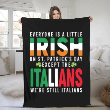 Discover Italian St Patricks Day Sarcastic Italian Irish Fleece Blankets
