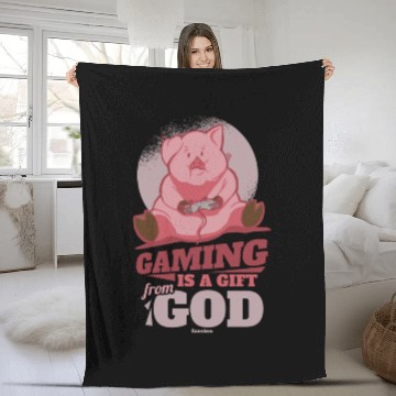 Discover Pig animal piglet farm funny gift Fleece Blankets