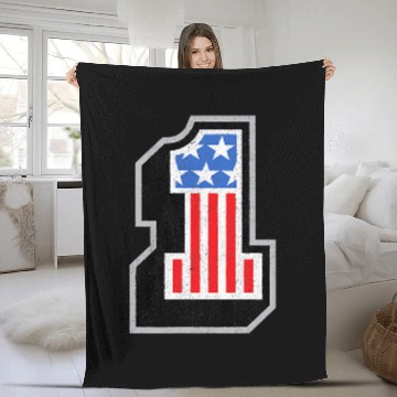 Discover USA Stars Stripes Number One Patriotic Fleece Blankets