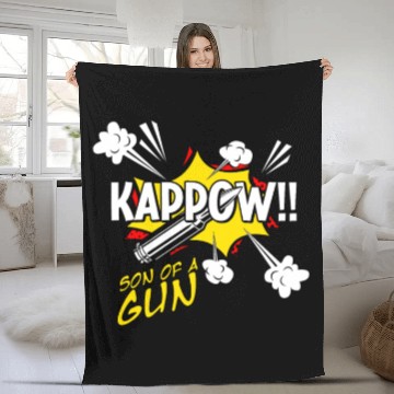 Discover Kappow Bullets Gun Explosion Big bang Aesthetic Fleece Blankets