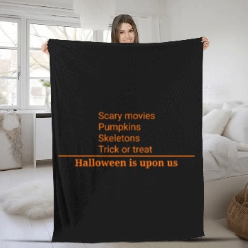 Discover Halloween Is Upon Us Pumpkins Trick or Treat Fleece Blankets