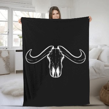 Discover Buffalo Skull Vintage Collector Gift Fleece Blankets