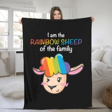 Discover I Am The Rainbow Sheep Family LGBT Sheep Fleece Blankets