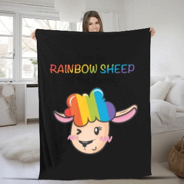 Discover I Am The Rainbow Sheep Family LGBT Sheep Fleece Blankets