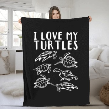 Discover Cute Turtle Lover Sea Turtles I Love My Turtles Fleece Blankets