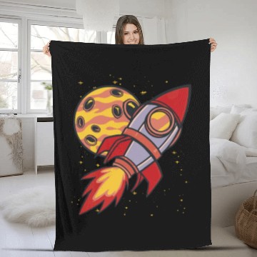 Discover Planet And Rocket Fleece Blankets