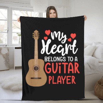 Discover Guitar Player Clothing Musician Gift for Him Her Fleece Blankets