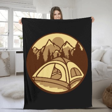 Discover mountains forest camper outdoors Fleece Blankets