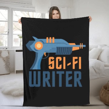 Discover Sci Fi Writer Laser Gun Science Fiction Author Fleece Blankets