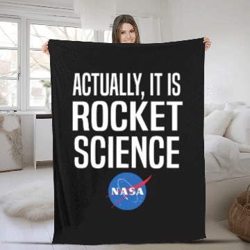 Discover Actually It Is Rocket Science Graphic Fleece Blankets NASA