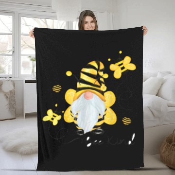 Discover Be Kind Gnome And Bee Hippy Gnome Lover Fleece Blankets