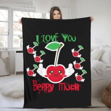 Discover i love you berry much Fleece Blankets