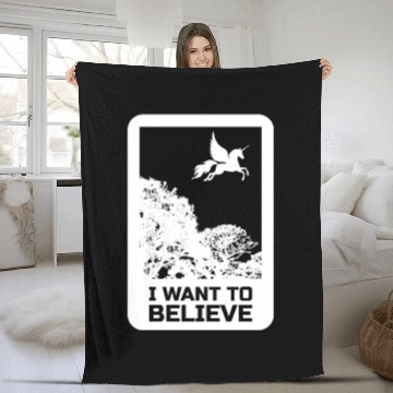 Discover Unicorn "I Want To Believe" UAP Outfit Alien Ufo Fleece Blankets