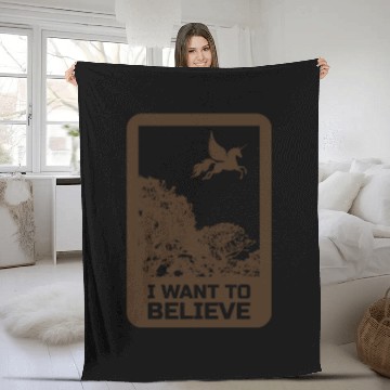 Discover Unicorn "I Want To Believe" UAP Outfit Alien Ufo Fleece Blankets