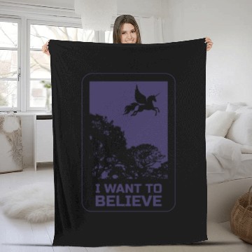 Discover Unicorn "I Want To Believe" UAP Outfit Alien Ufo Fleece Blankets