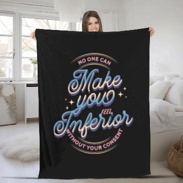 Discover No one can make you feel inferior | Old School Fleece Blankets