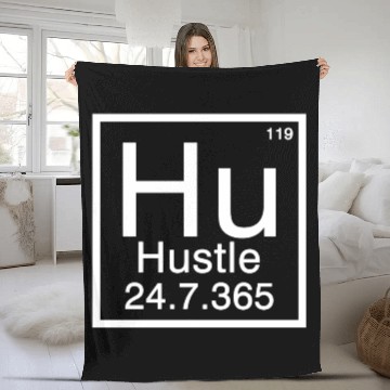 Discover Hustle Periodic Table Hu Hustler Entrepreneur Fleece Blankets