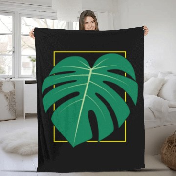 Discover Tropical Leaves Fleece Blankets