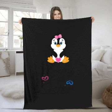 Discover I love my little sister Pinguin Fleece Blankets