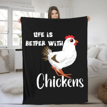 Discover Life Is Better with Chickens Cartoon Funny Chick Fleece Blankets