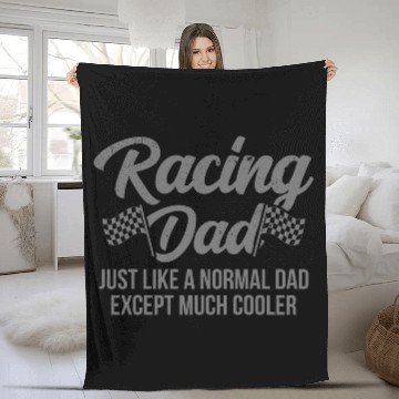 Discover Pit Crew Checkered Flag Car Racing Dad Fleece Blankets