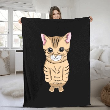 Discover Cute Standing Cat Meme Cute Kitten Standing on Two Fleece Blankets