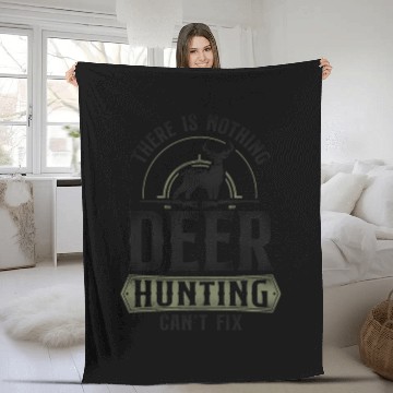 Discover Buck Deer Hunting Hunter Vintage Fleece Blankets