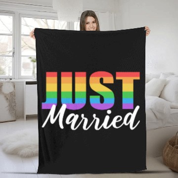Discover Just Married LGBTQ LGBTQ Gift Fleece Blankets
