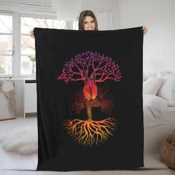 Discover Relax Yoga Time Mandala Meditate Pilates Yoga Fleece Blankets